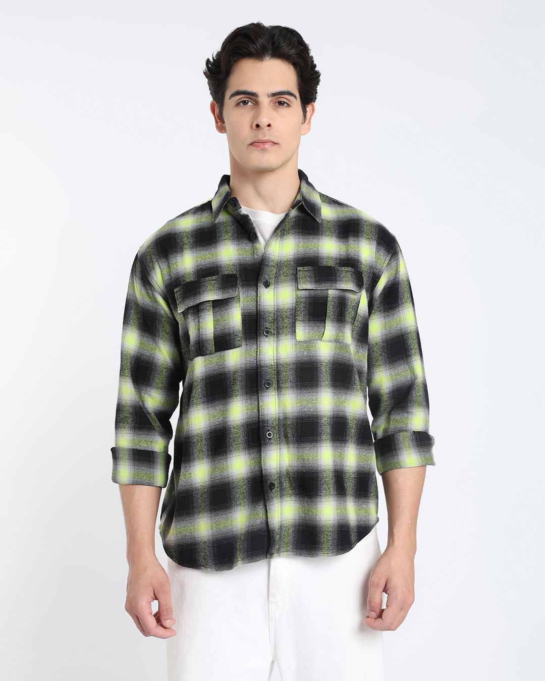 Black Plaid Checked Shirt