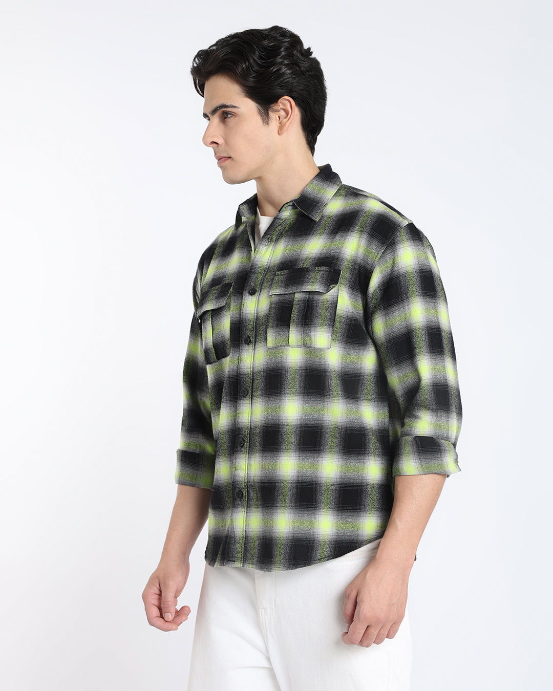 Black Plaid Checked Shirt