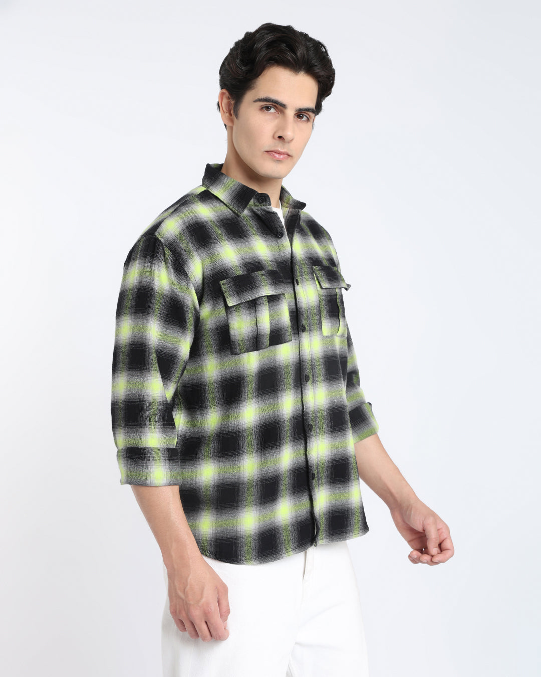 Black Plaid Checked Shirt