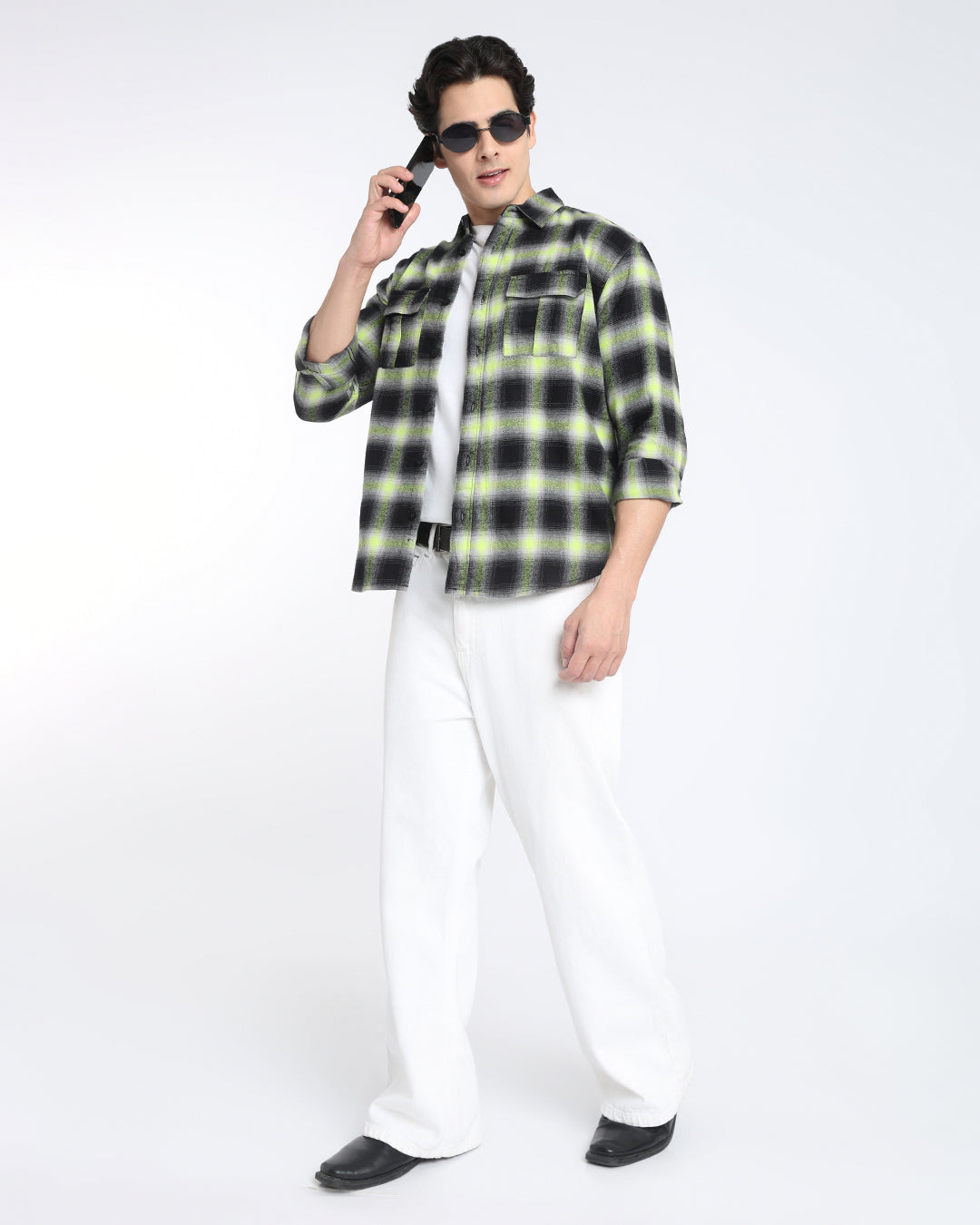 Black Plaid Checked Shirt
