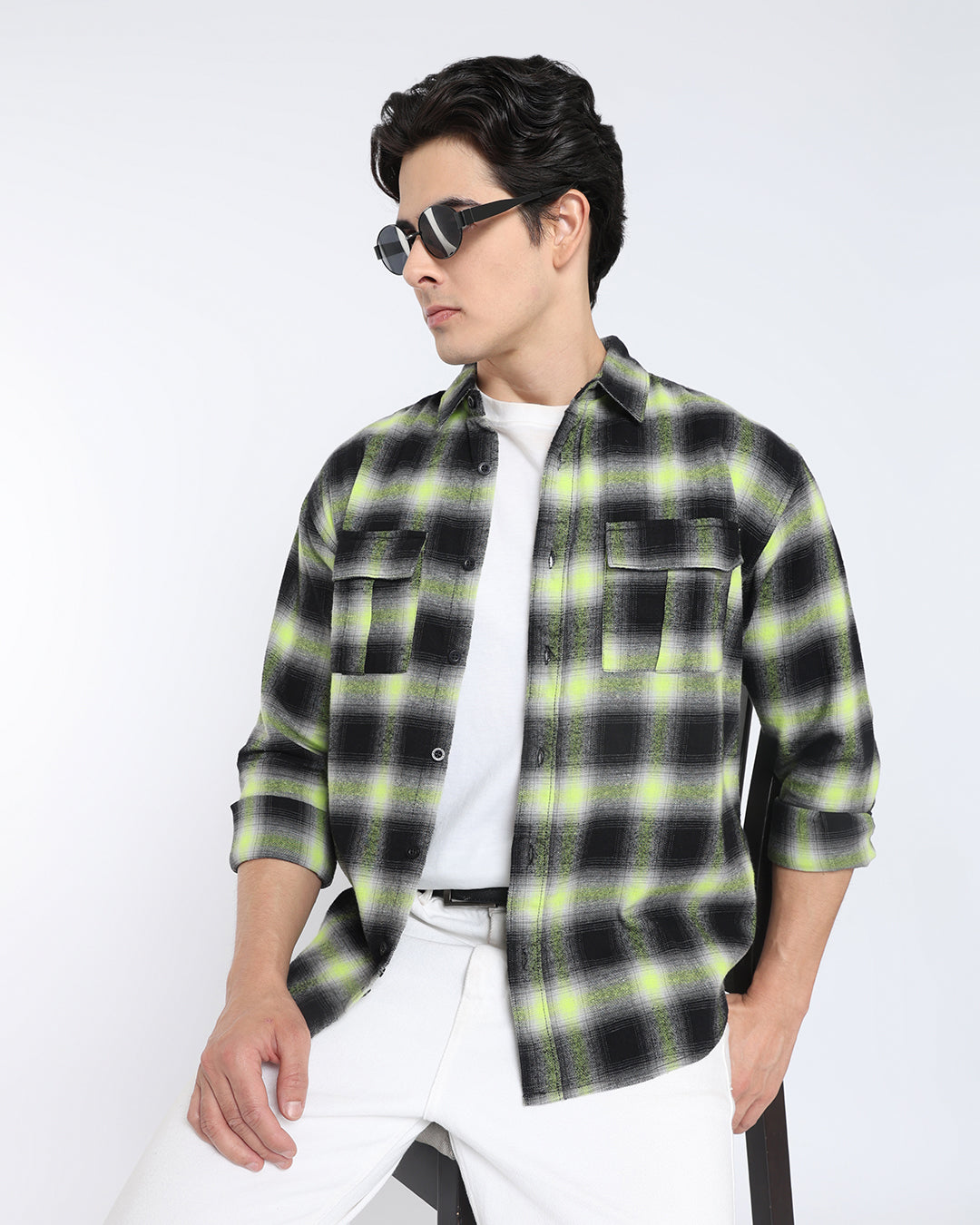 Black Plaid Checked Shirt
