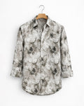 Olive Green Floral Print Shirt