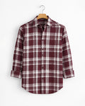 MAROON TARTAN CHECK CASUAL SHIRT