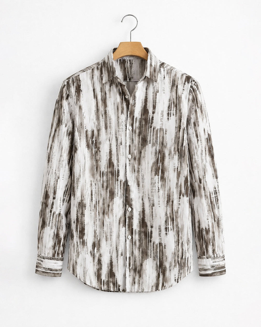 Taupe Abstract Print Shirt