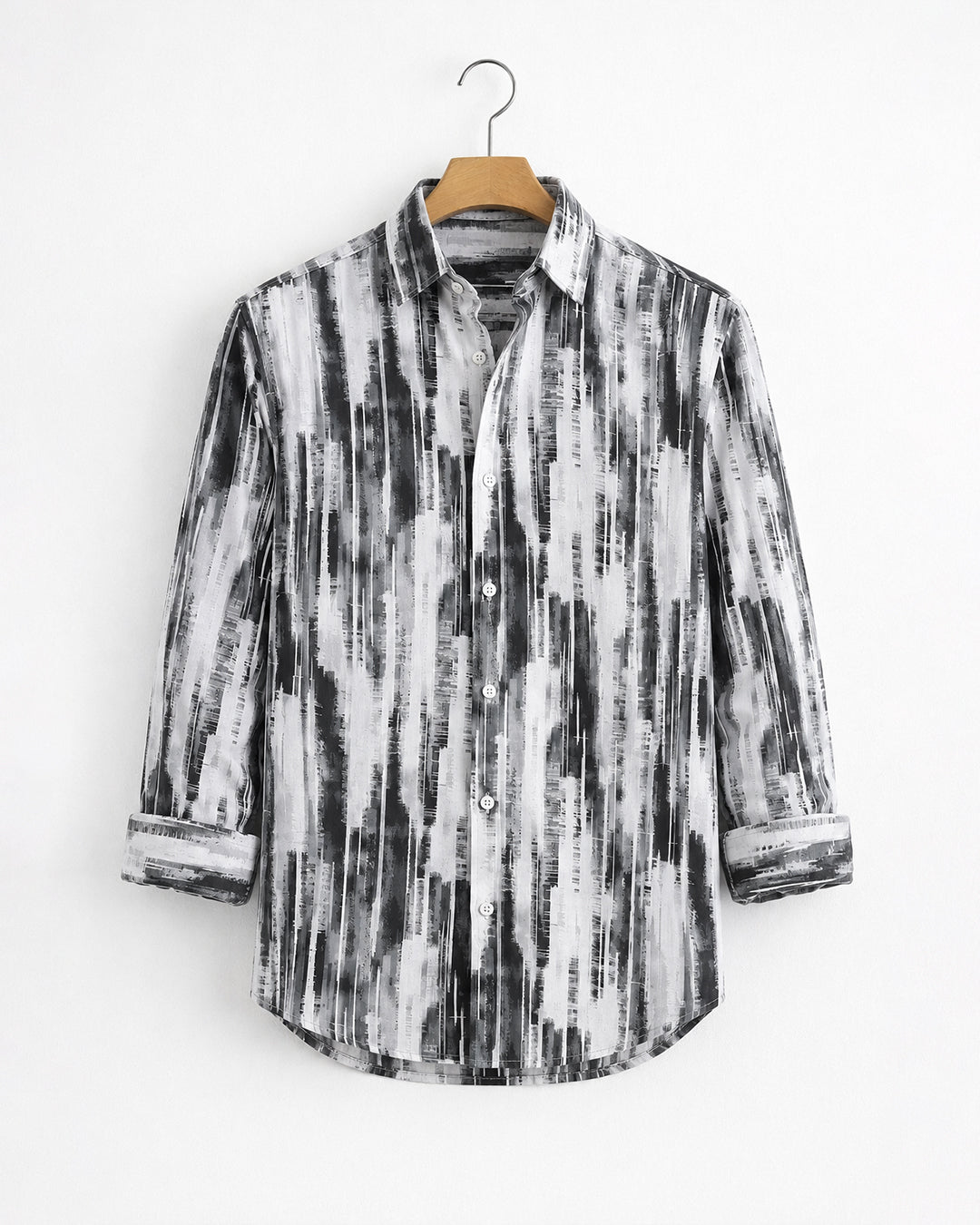 Charcoal Abstract Print Shirt