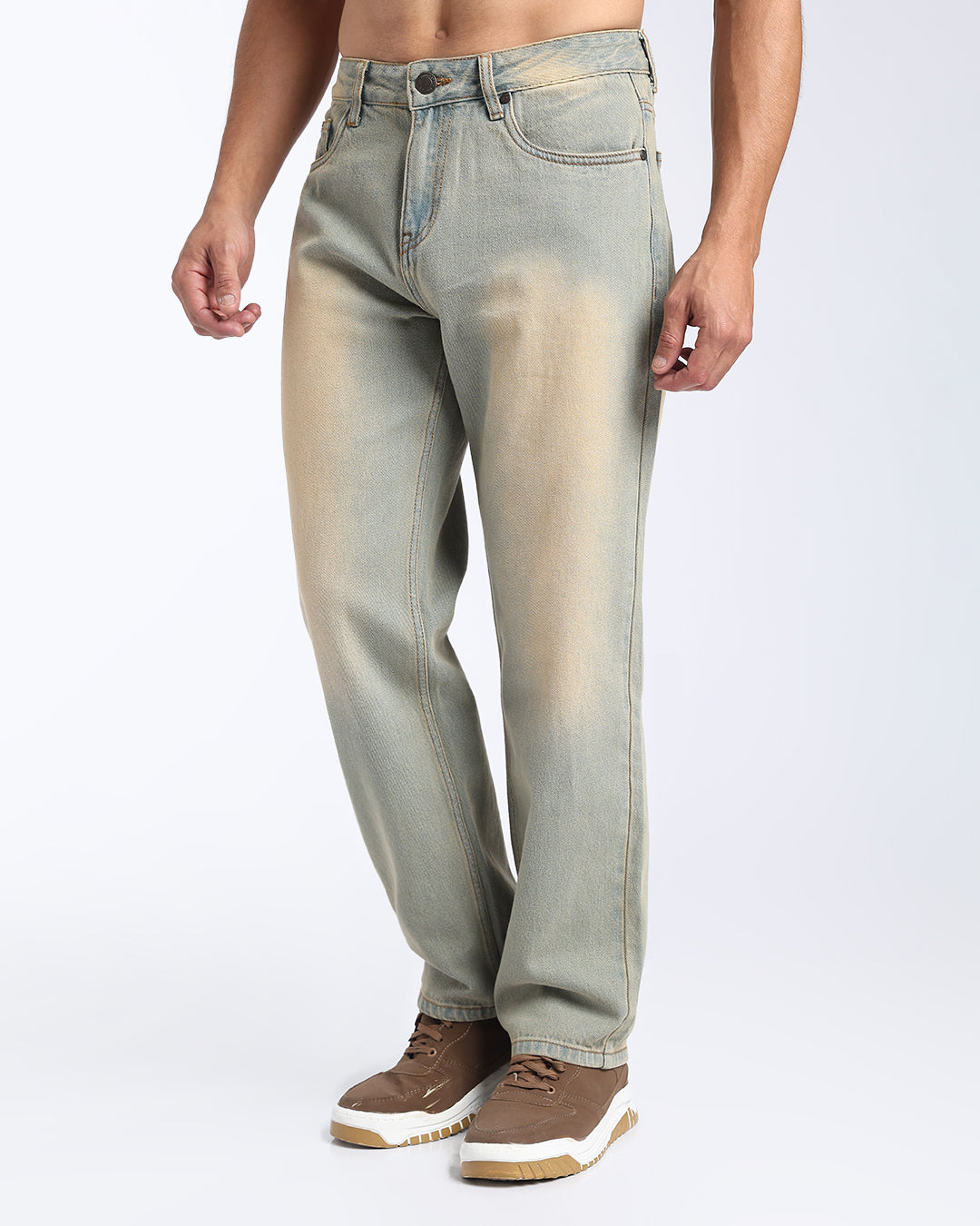 Premium Dusty Light Blue Straight Fit Jeans