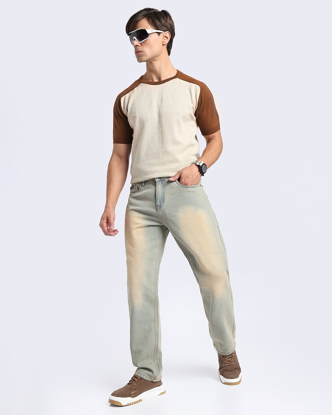 Premium Dusty Light Blue Straight Fit Jeans