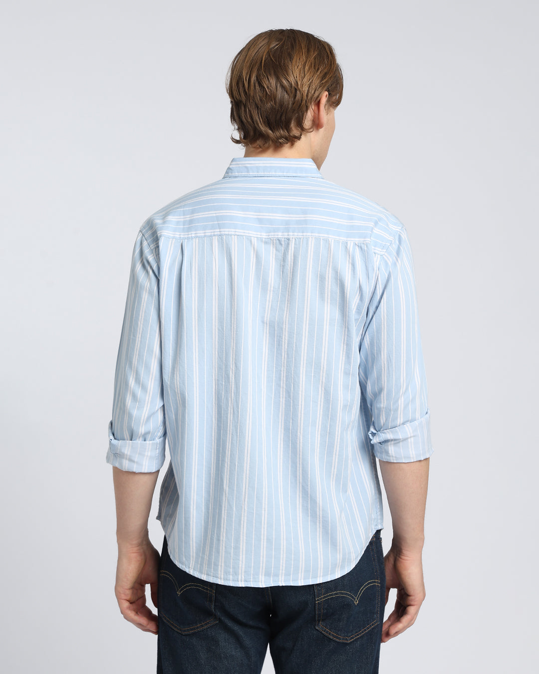 Light Blue & white Striped Shirt