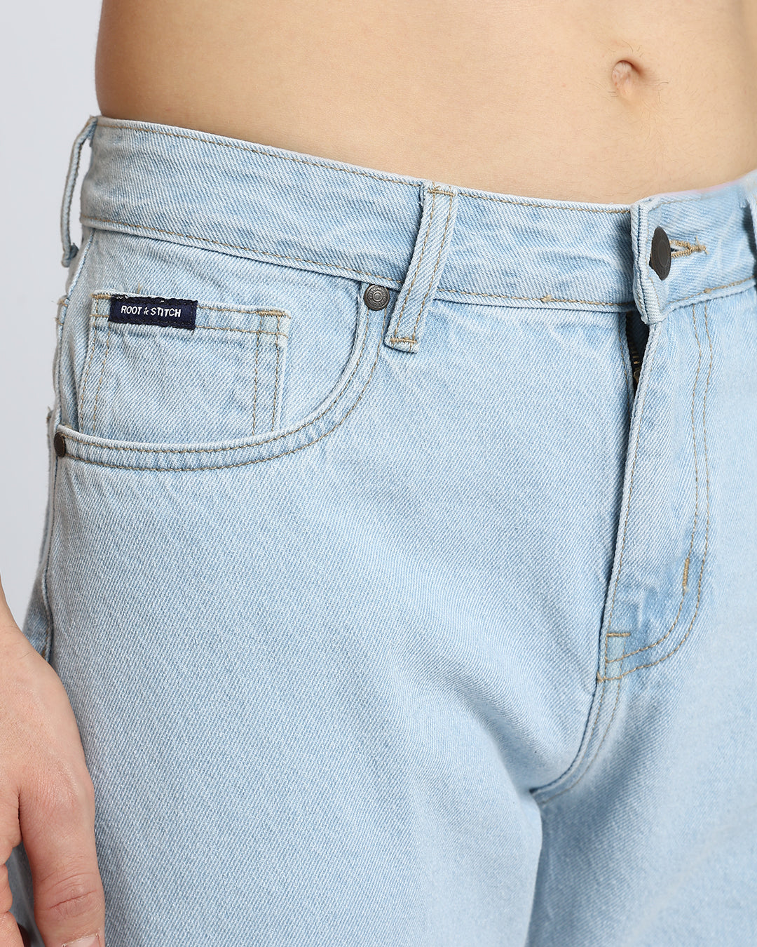 Premium Ice Blue Straight Fit Jeans