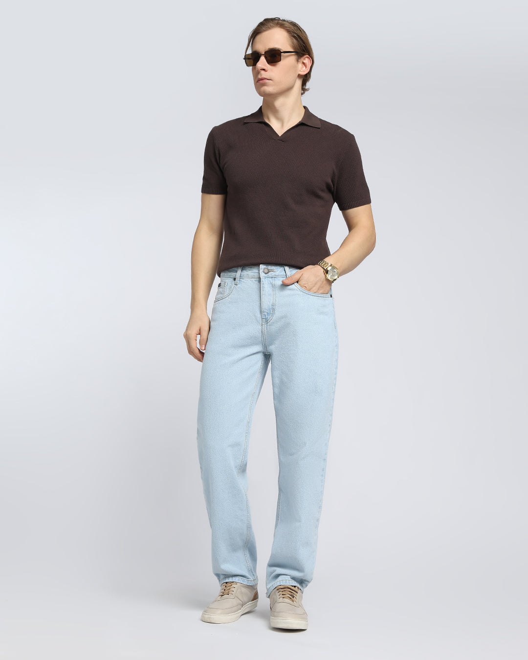 Premium Ice Blue Straight Fit Jeans