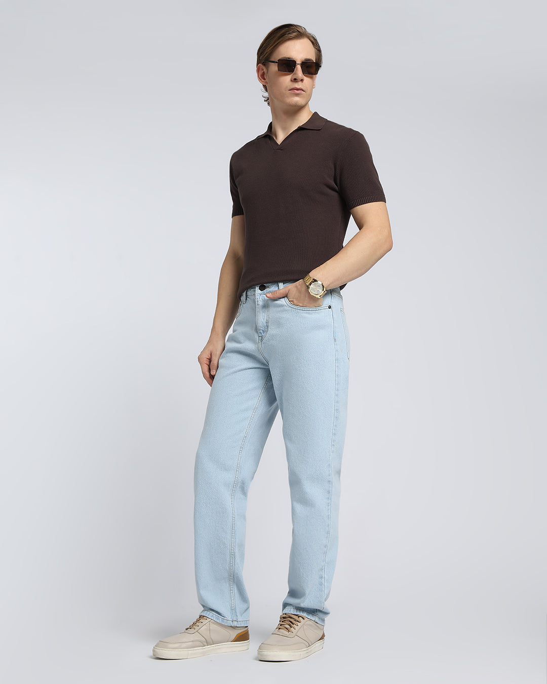 Premium Ice Blue Straight Fit Jeans