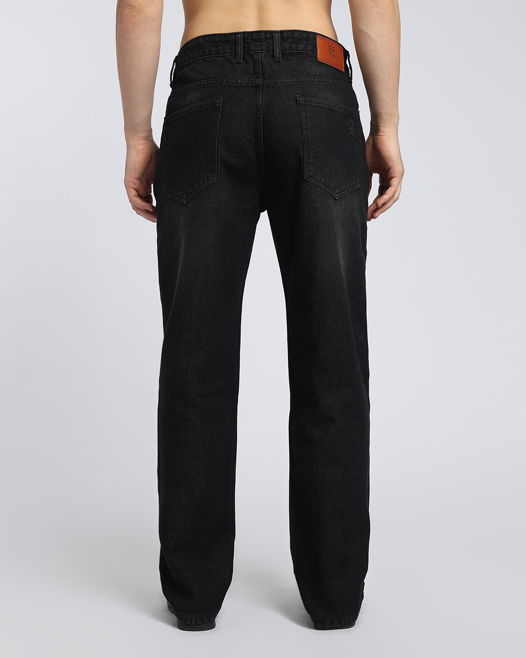 Premium Carbon Black Straight Fit Cotton Jeans