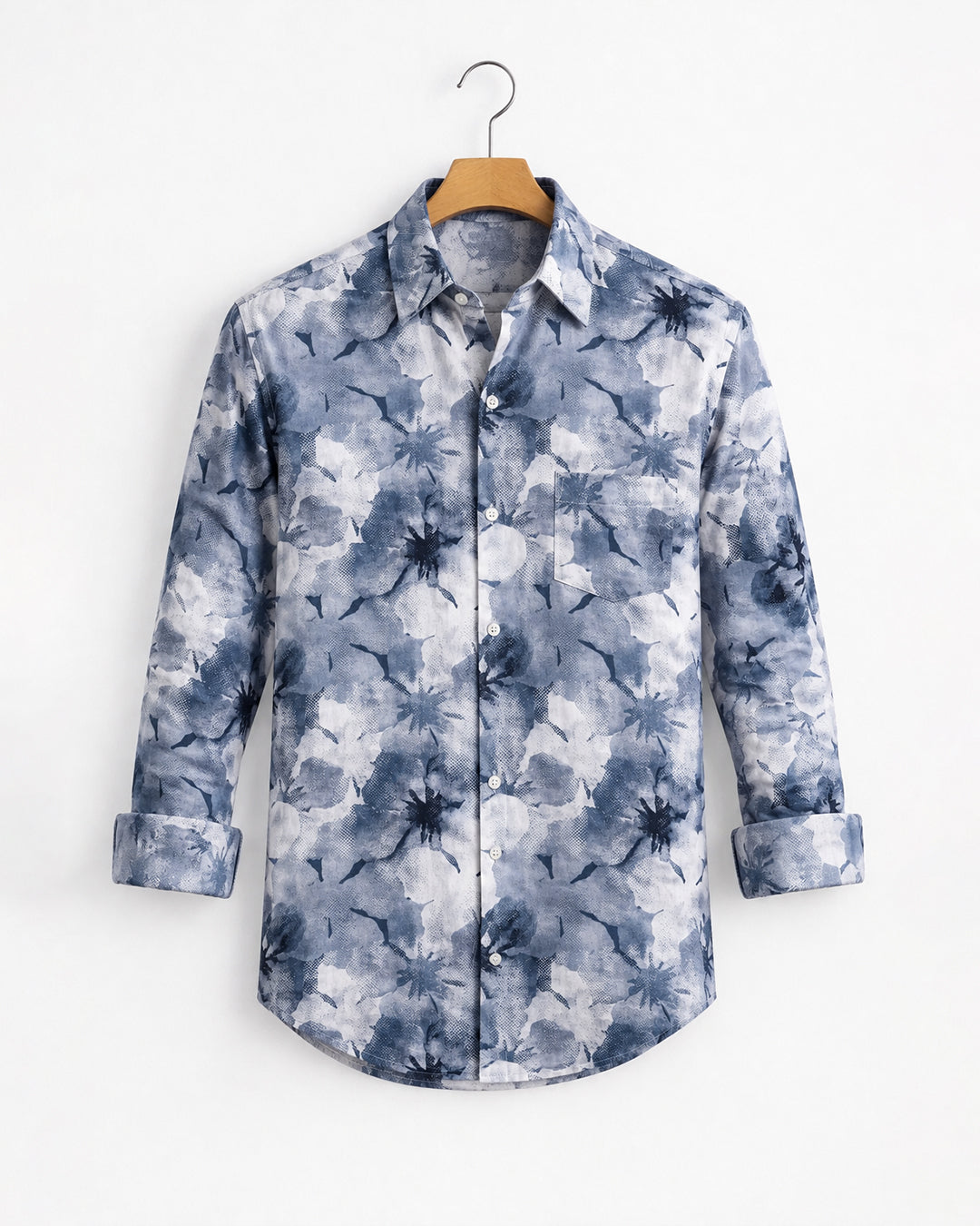 Blue Floral Print Shirt