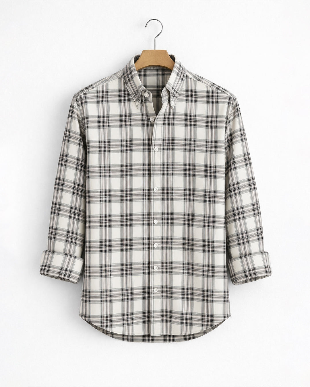 Light Beige Button-Down Regular Fit Shirt