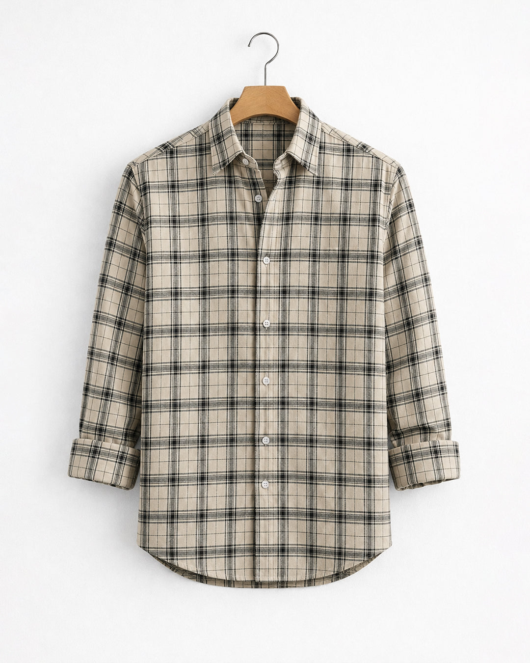 Cream Checked Shirt
