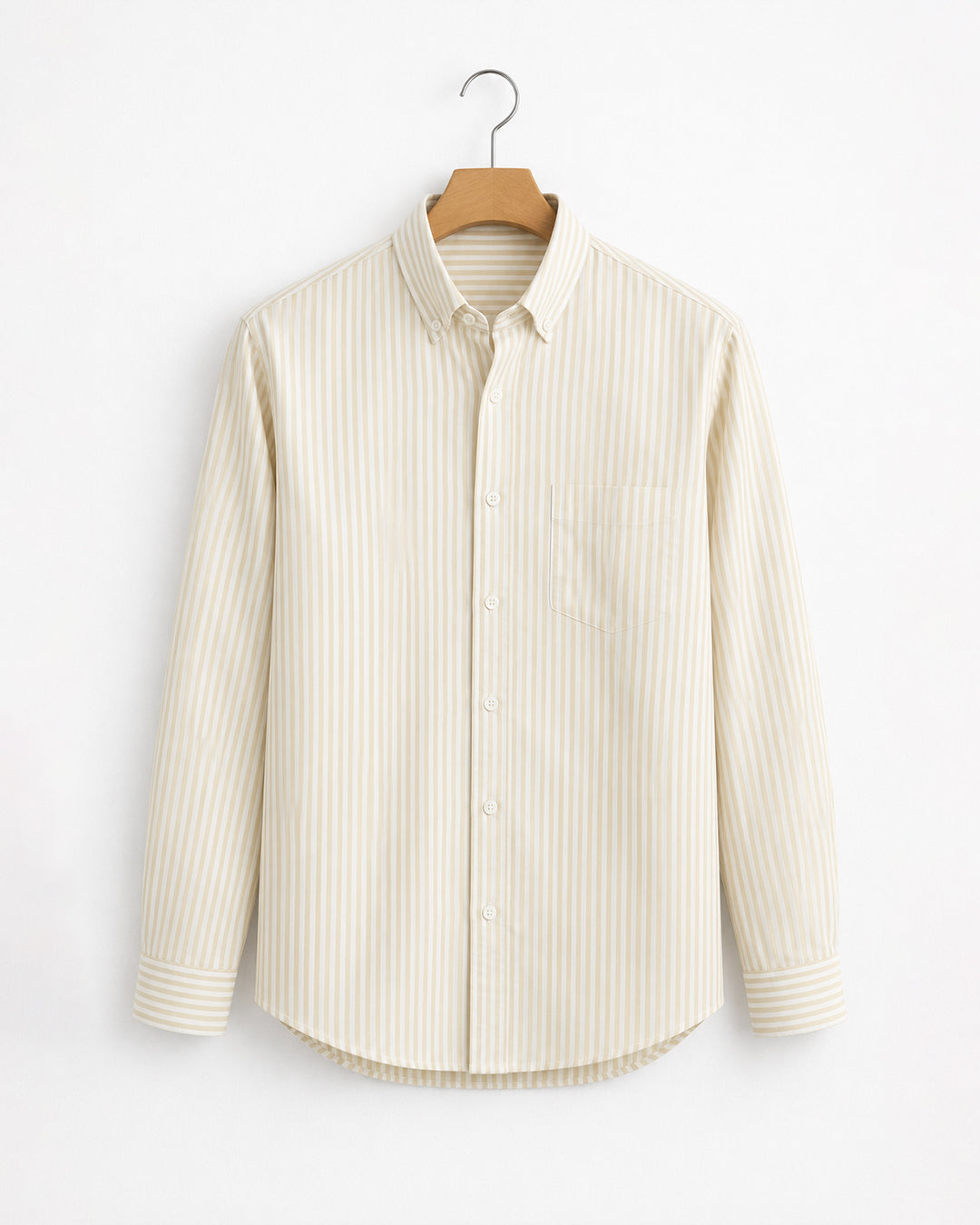 Beige Oxford Striped Shirt