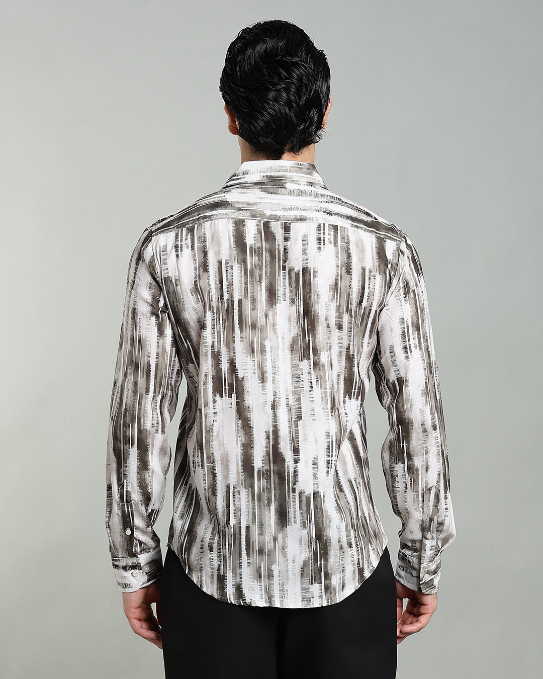 Taupe Abstract Print Shirt