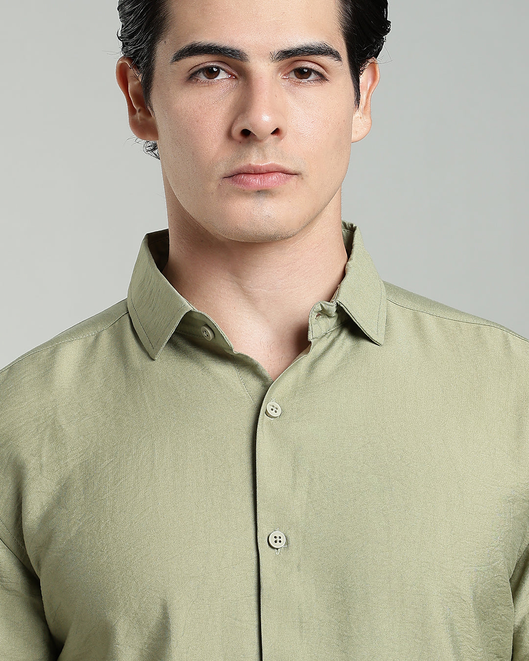 SAGE GREEN CRUSHED TEXTURED SHIRT
