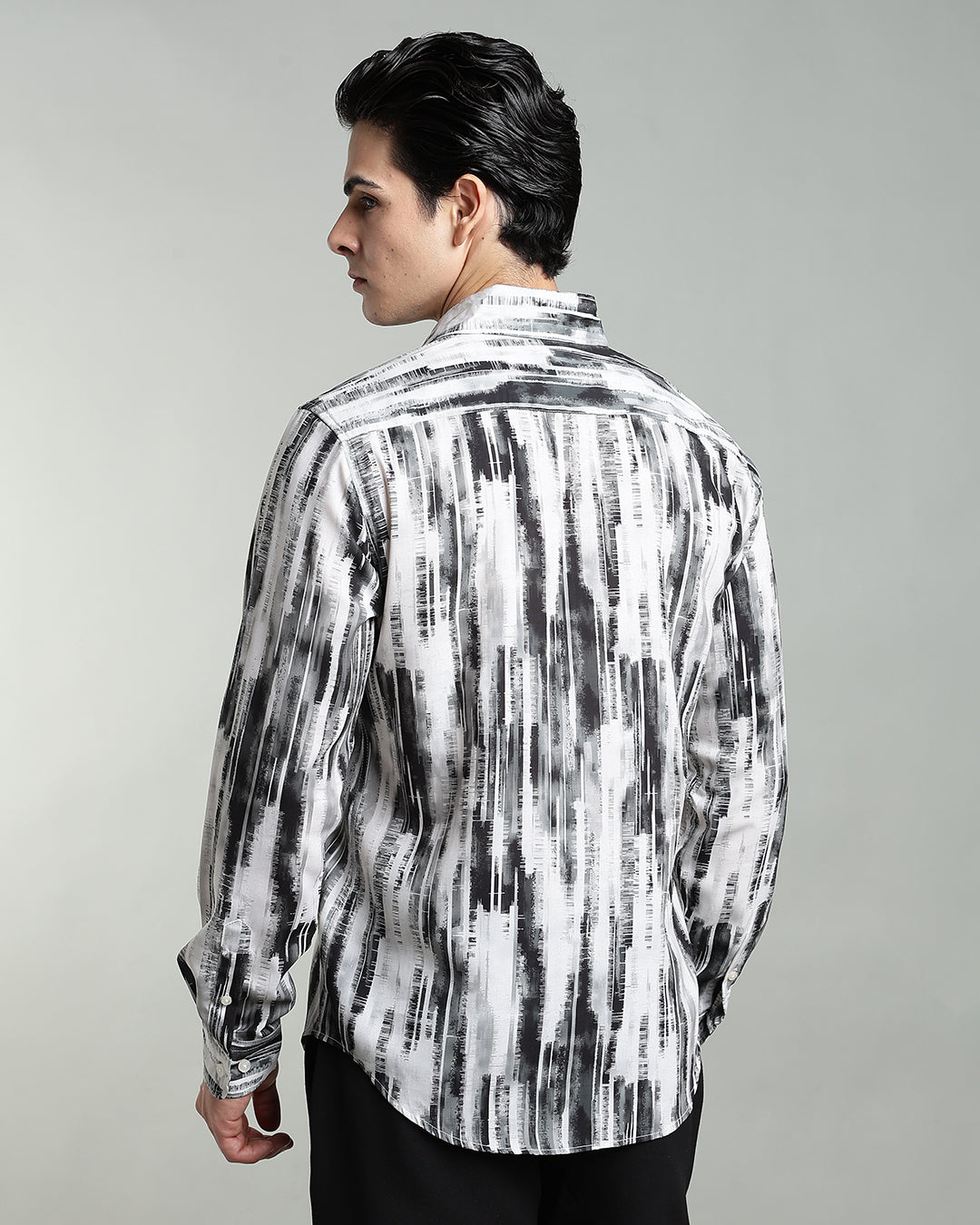 Charcoal Abstract Print Shirt