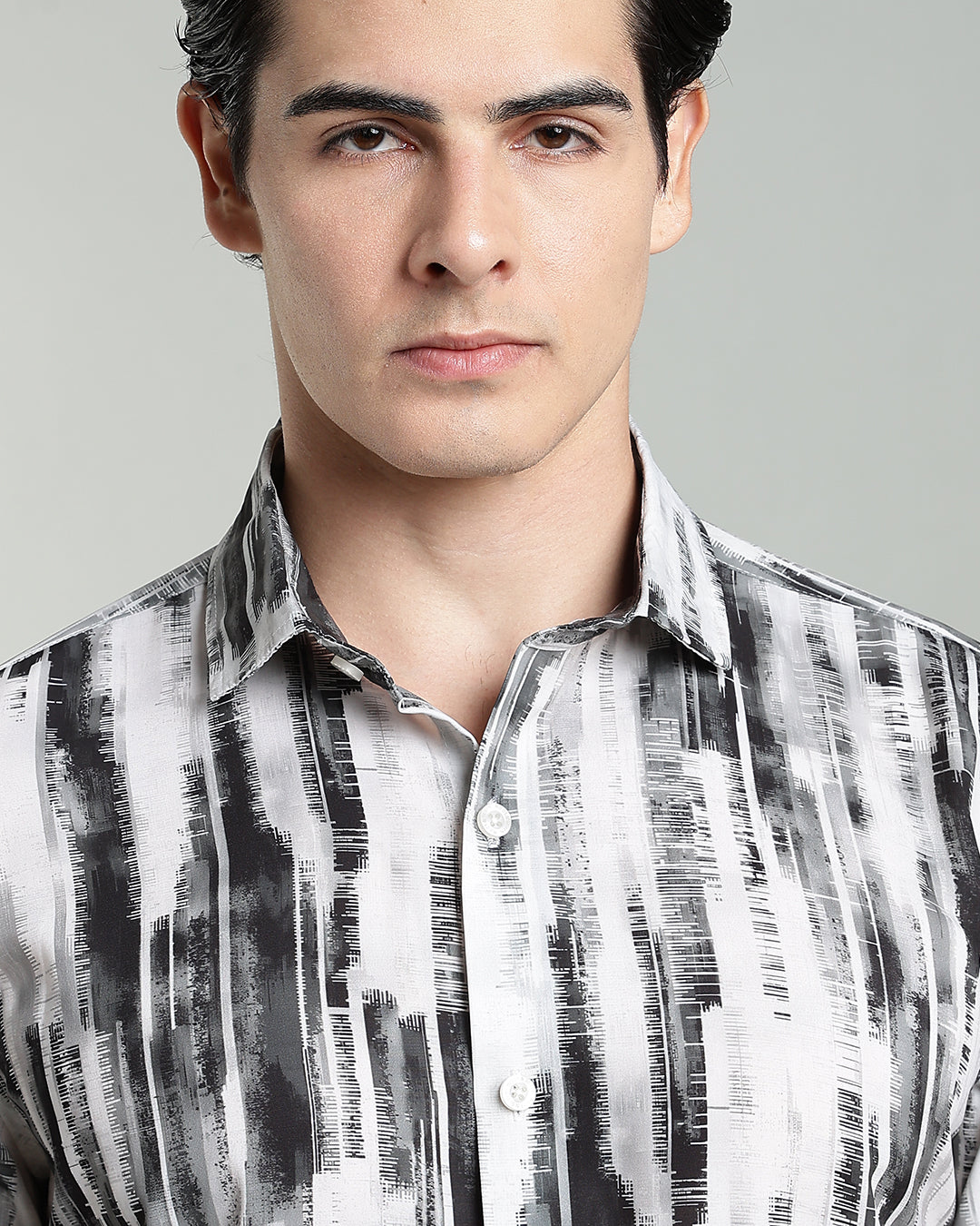 Charcoal Abstract Print Shirt