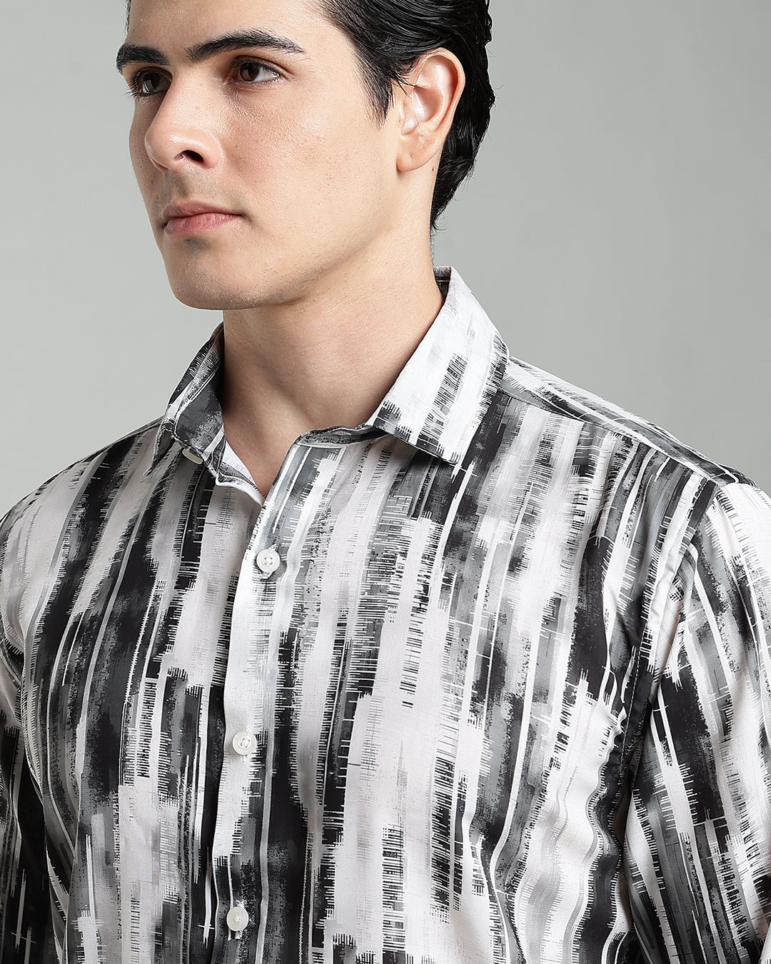 Charcoal Abstract Print Shirt