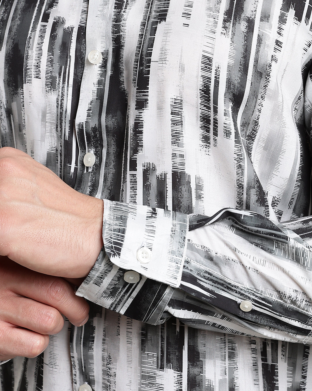 Charcoal Abstract Print Shirt