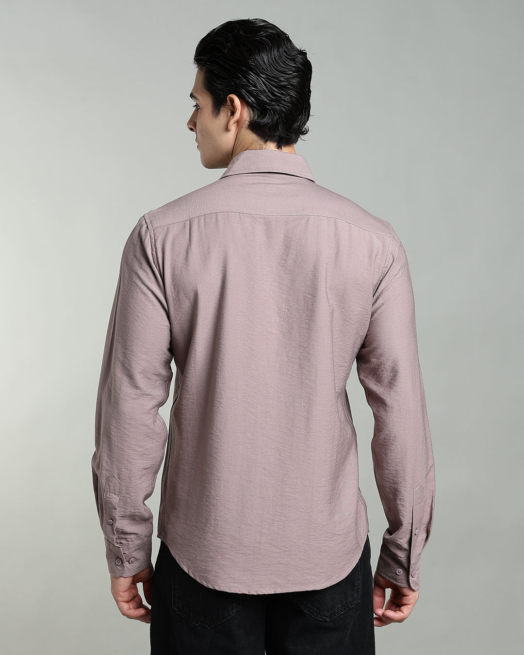 DUSTY MAUVE CRUSHED TEXTURED SHIRT