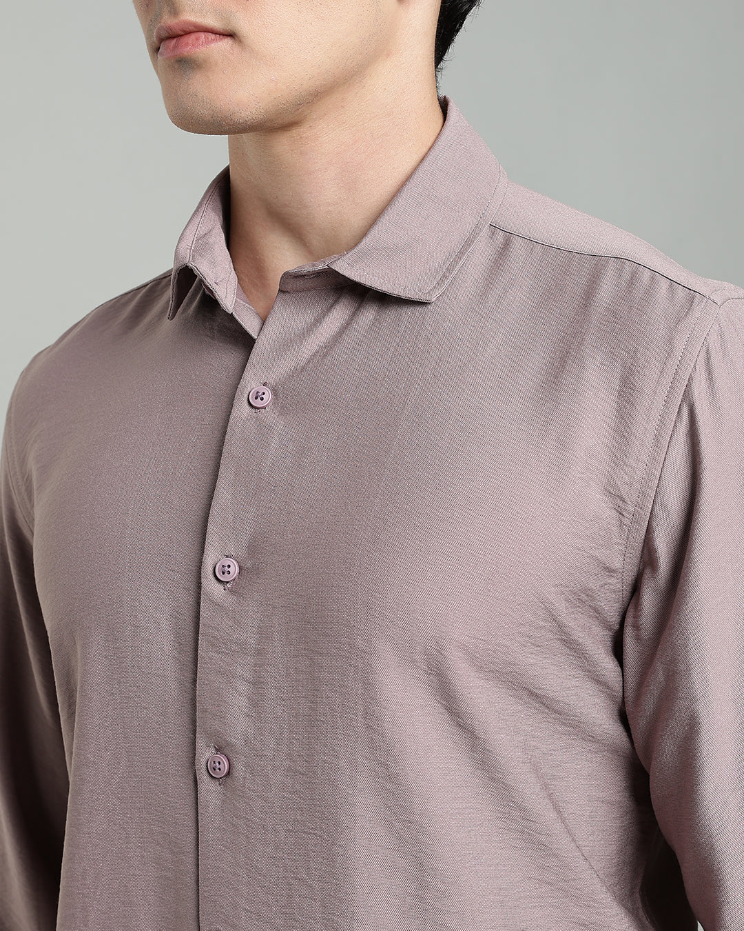 DUSTY MAUVE CRUSHED TEXTURED SHIRT