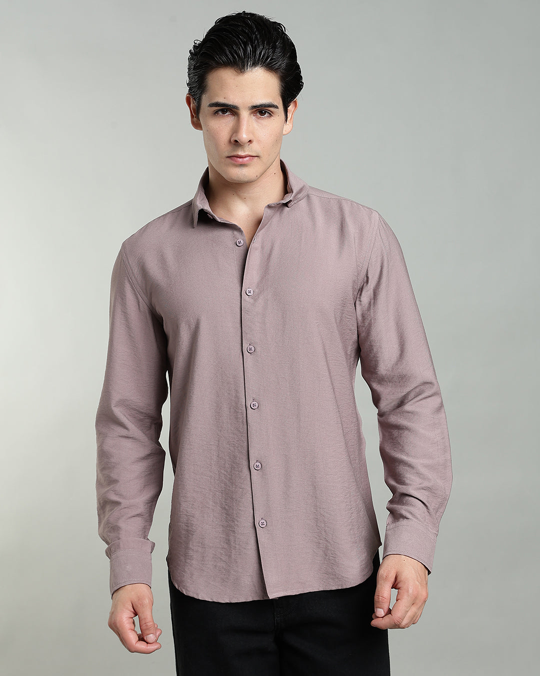 DUSTY MAUVE CRUSHED TEXTURED SHIRT