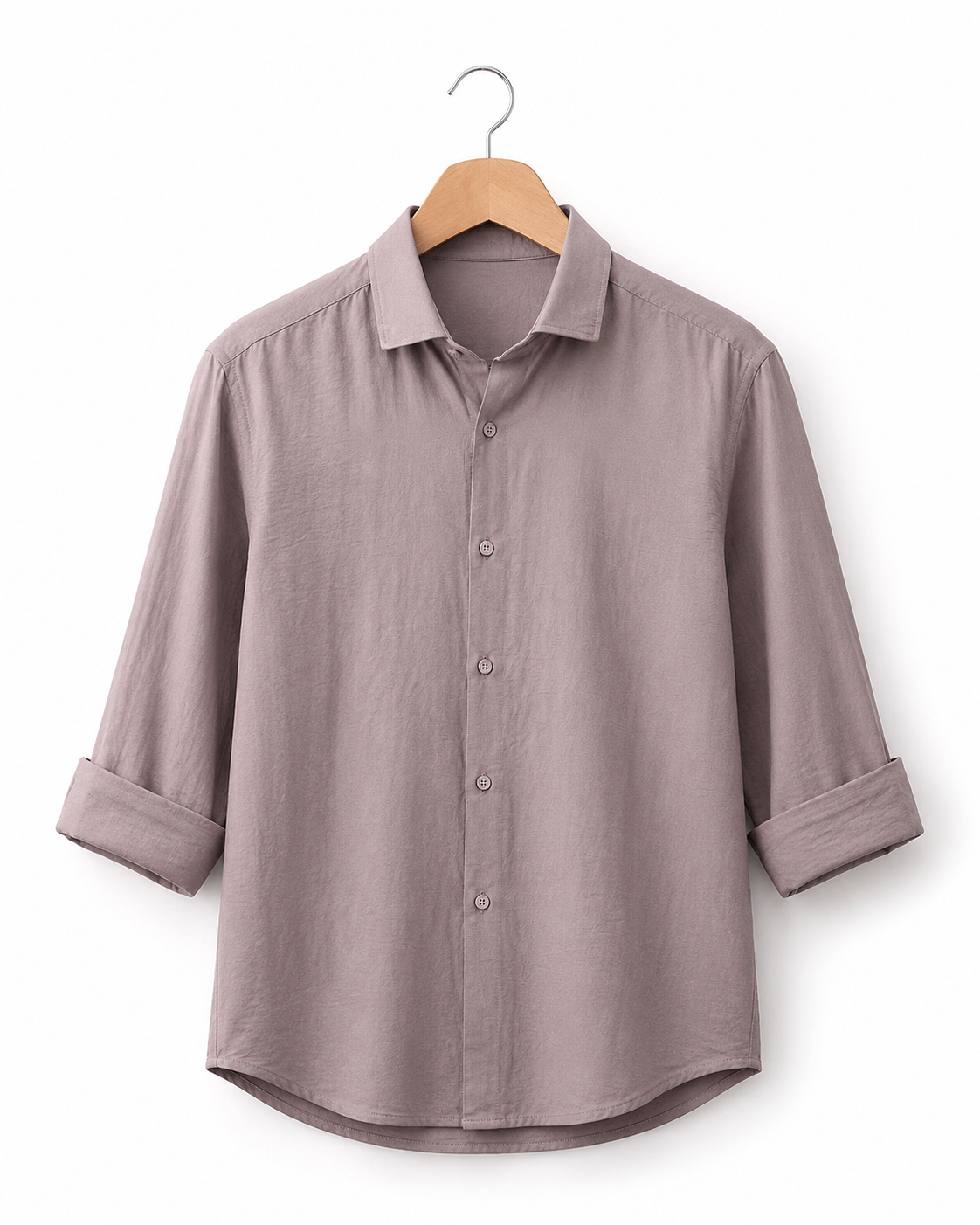 DUSTY MAUVE CRUSHED TEXTURED SHIRT