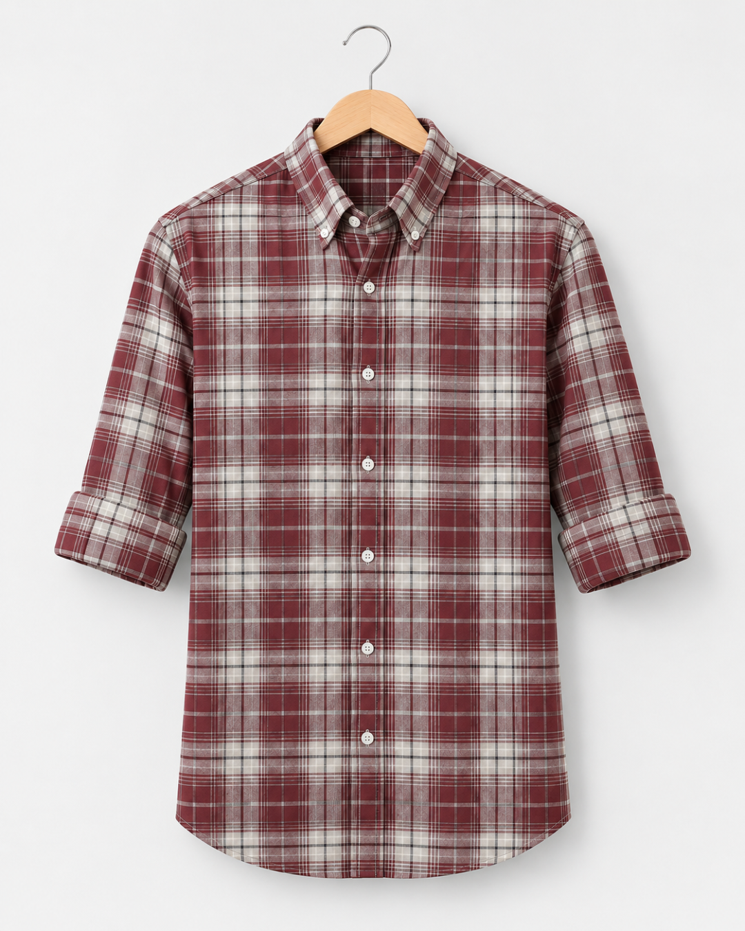 Maroon Heritage Check Regular Fit Shirt
