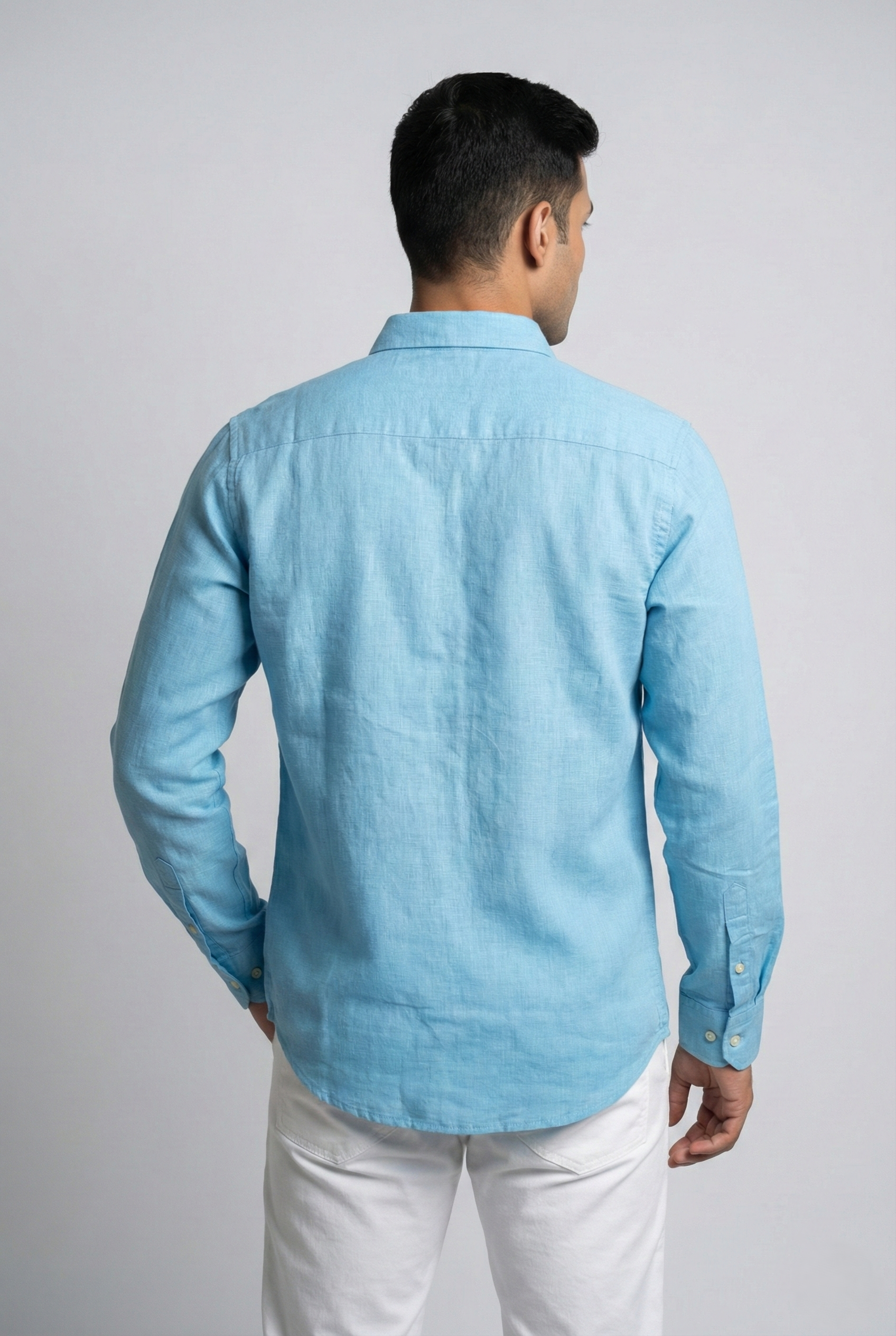 Blue Cotton Linen Shirt