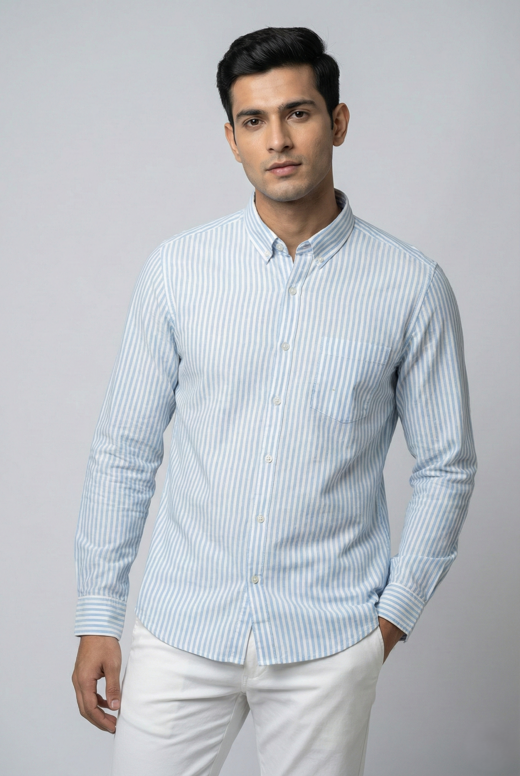 Sky blue Oxford Striped Shirt