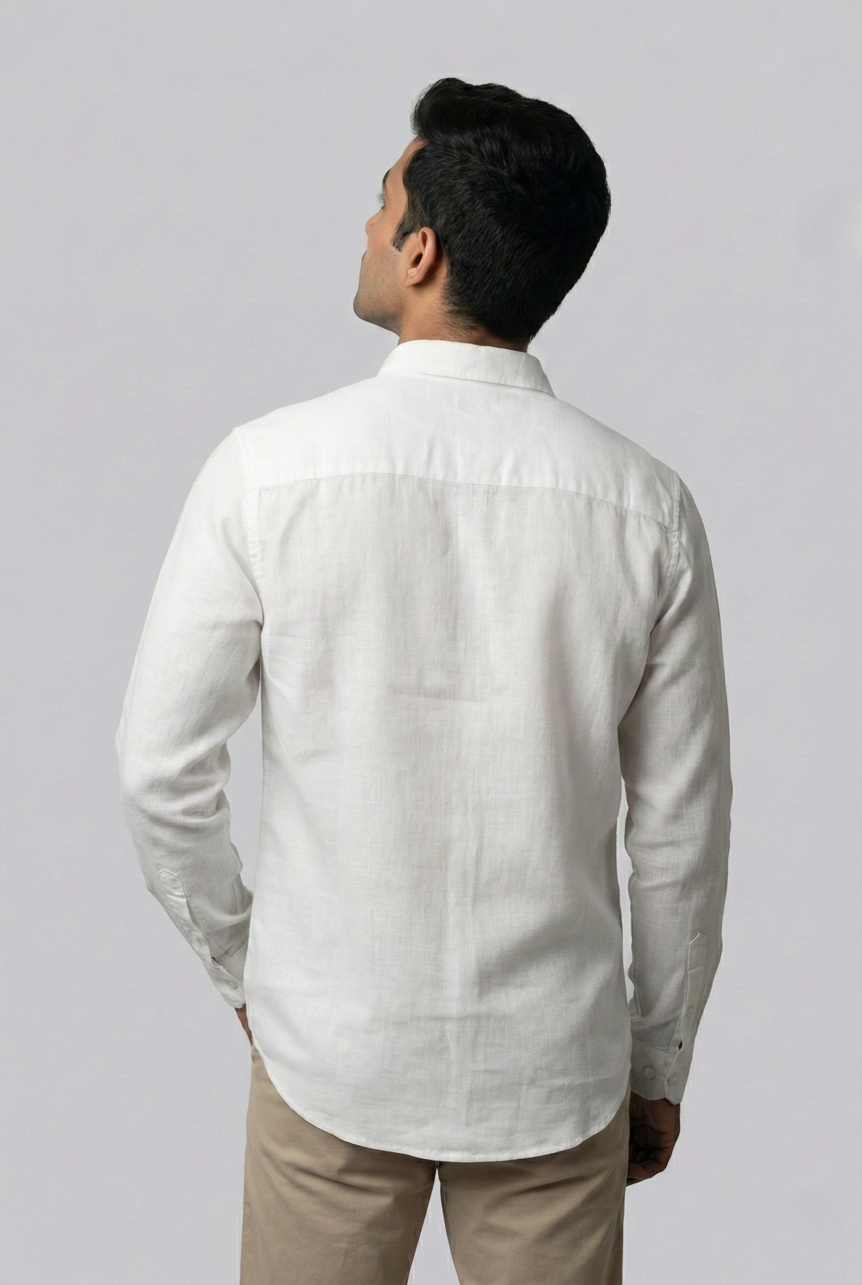 White Cotton Linen Shirt