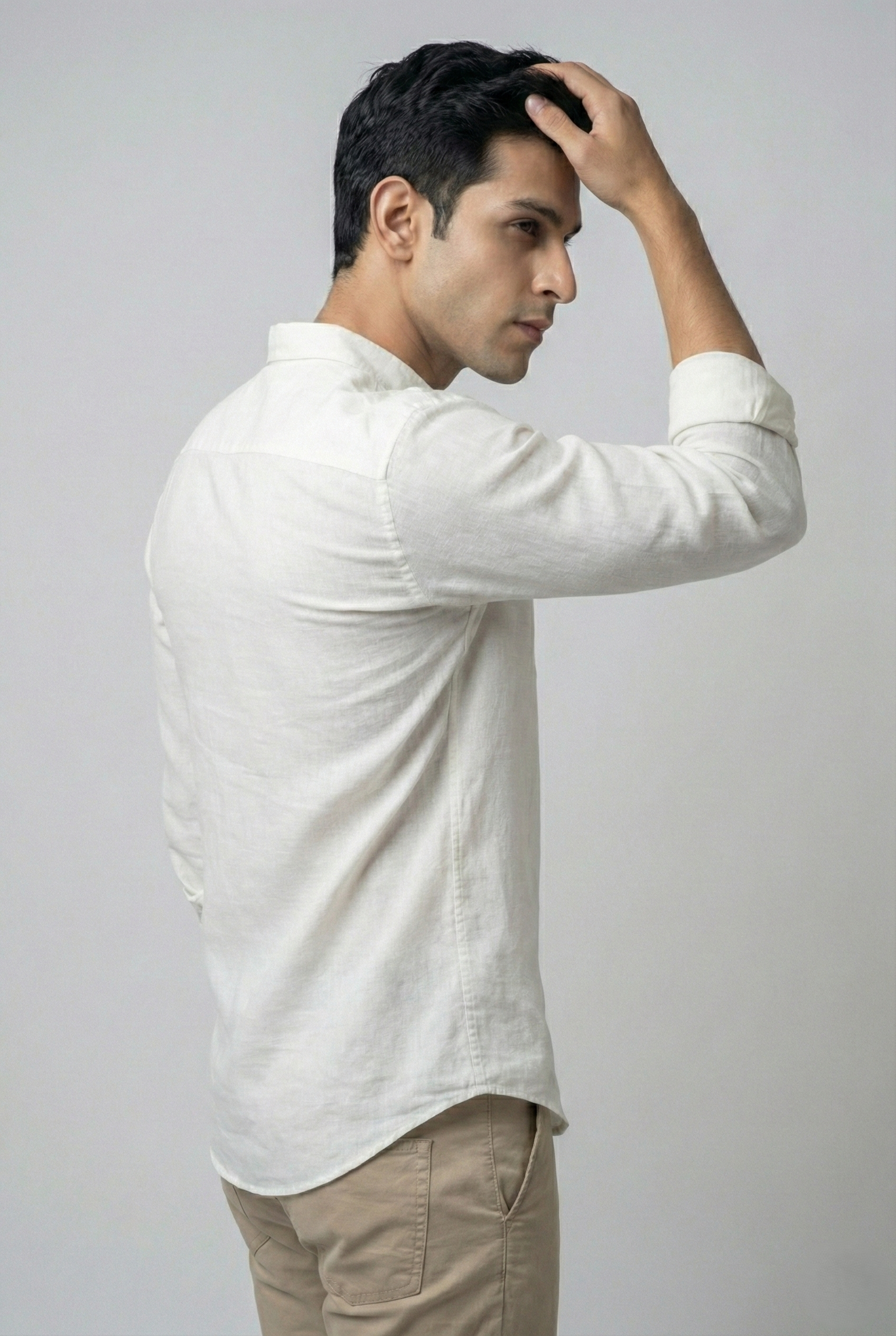 White Cotton Linen Shirt