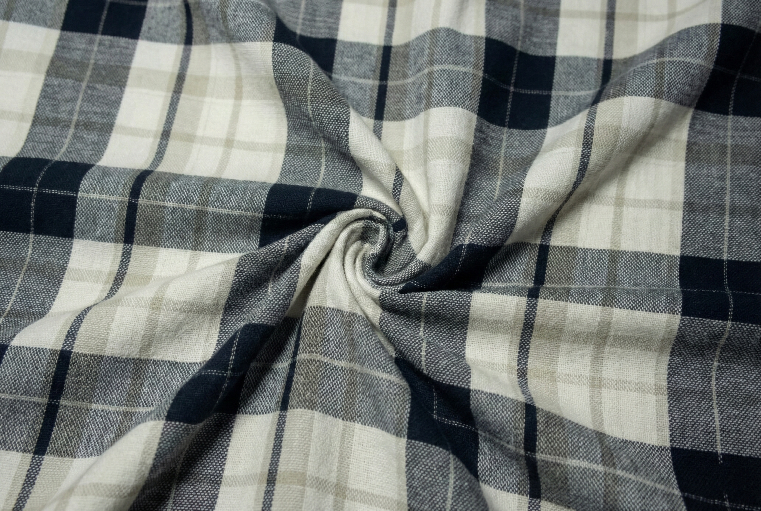 Black & White Large Check Cotton Shirt