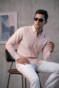 Peach Oxford Striped Shirt
