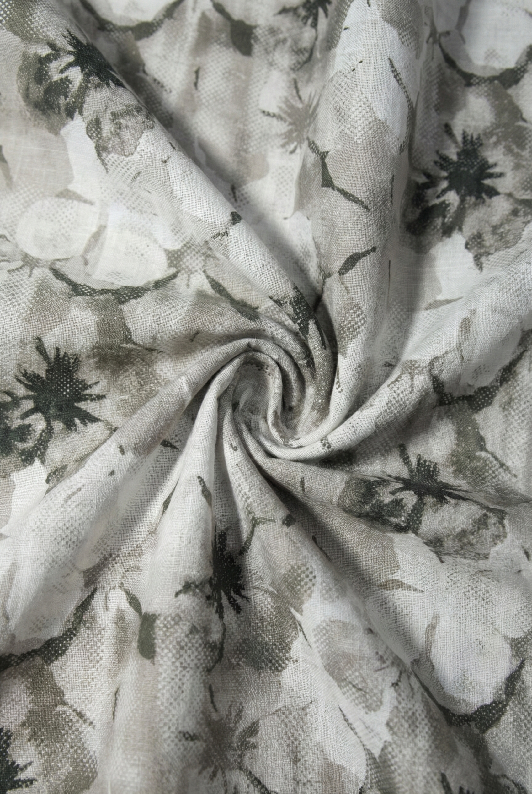 Olive Green Floral Print Shirt