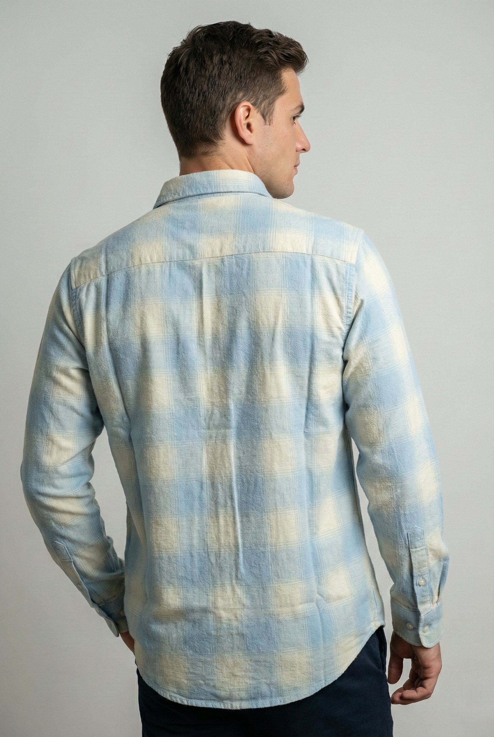 Sky Blue Checked Shirt