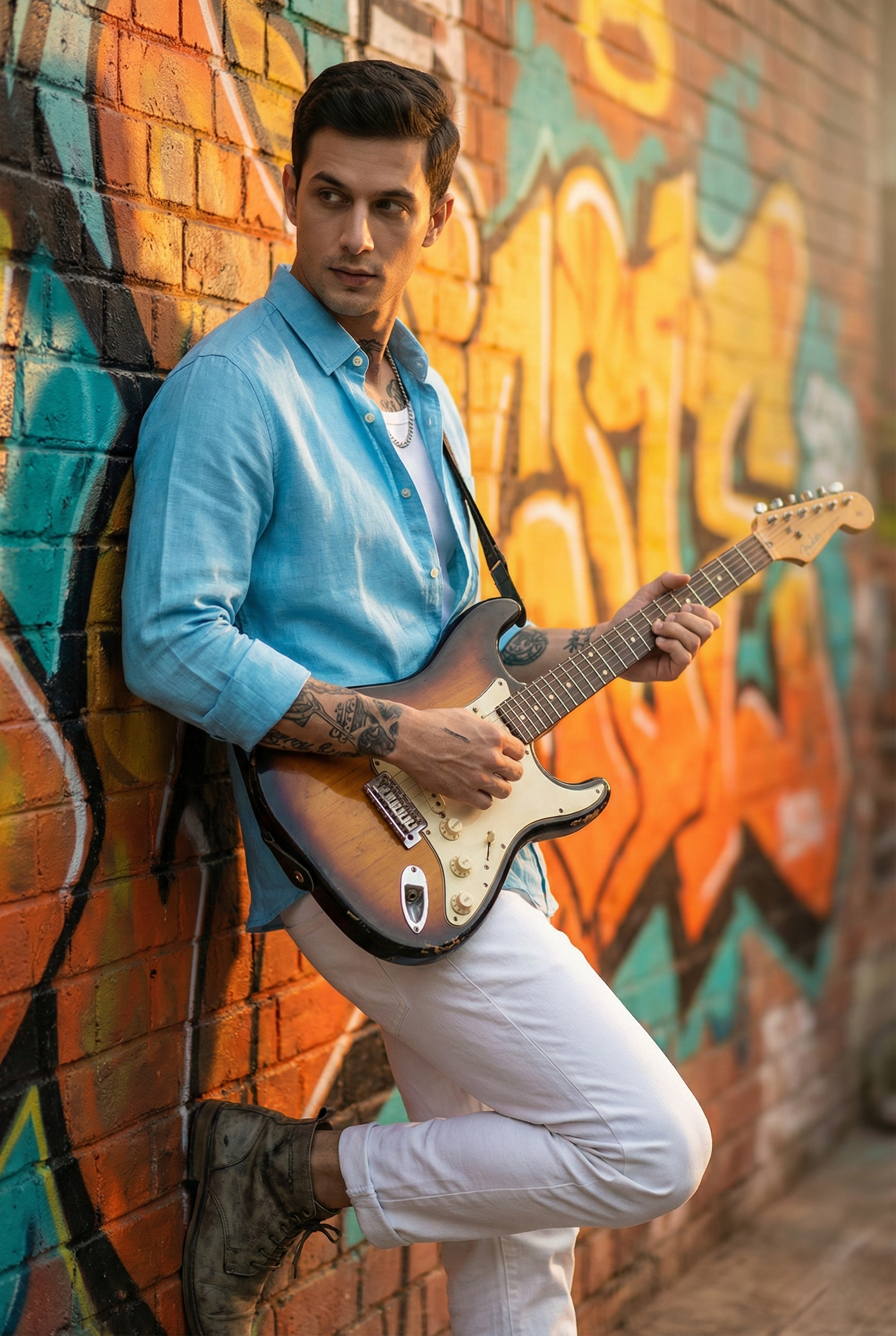 Blue Cotton Linen Shirt