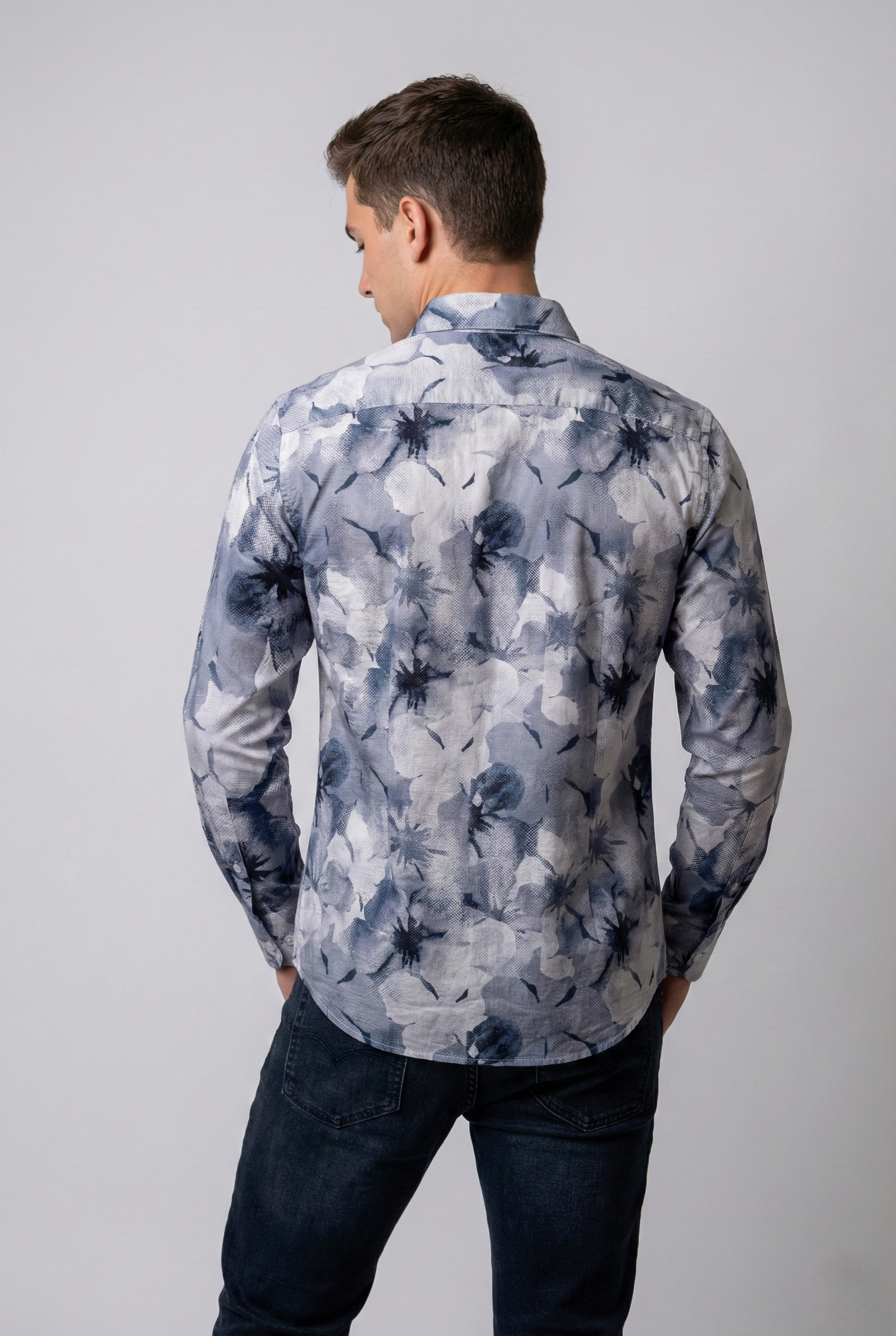 Blue Floral Print Shirt
