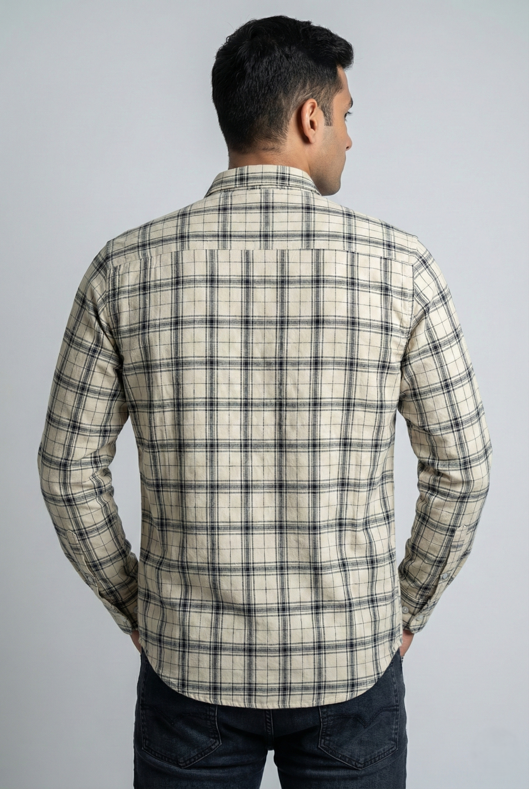 Cream Checked Shirt