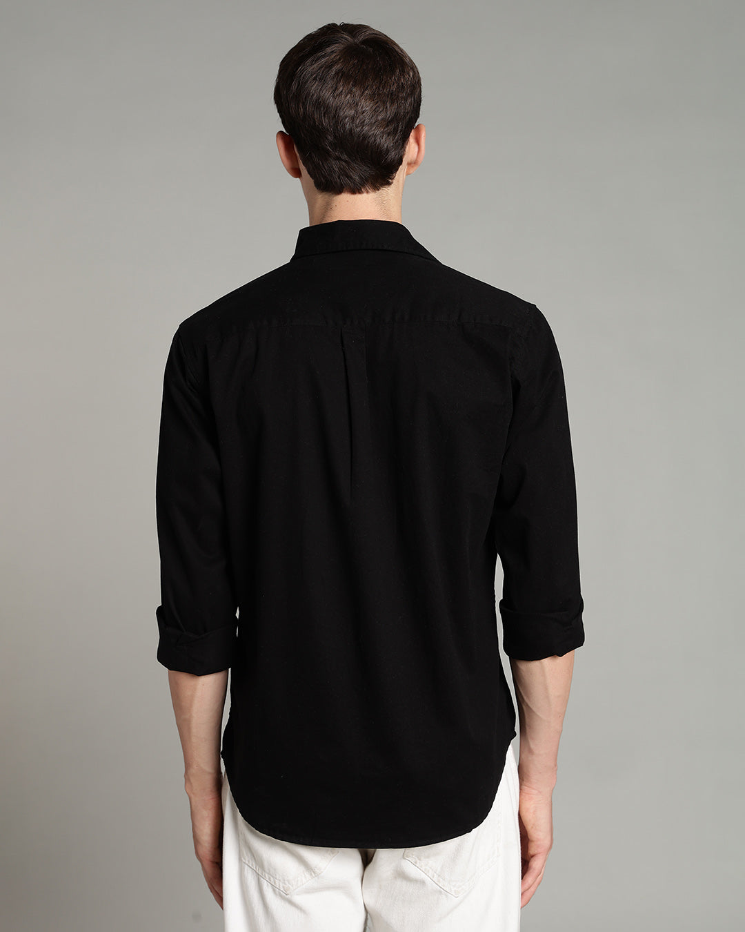 JET BLACK PLAIN COTTON SHIRT