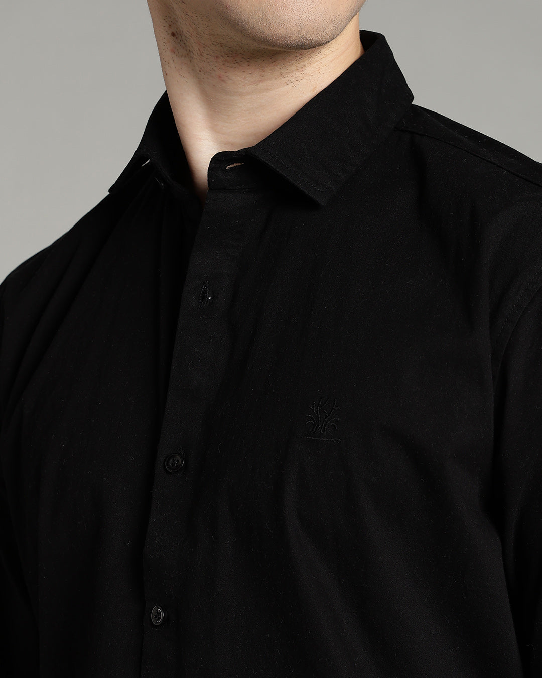 JET BLACK PLAIN COTTON SHIRT