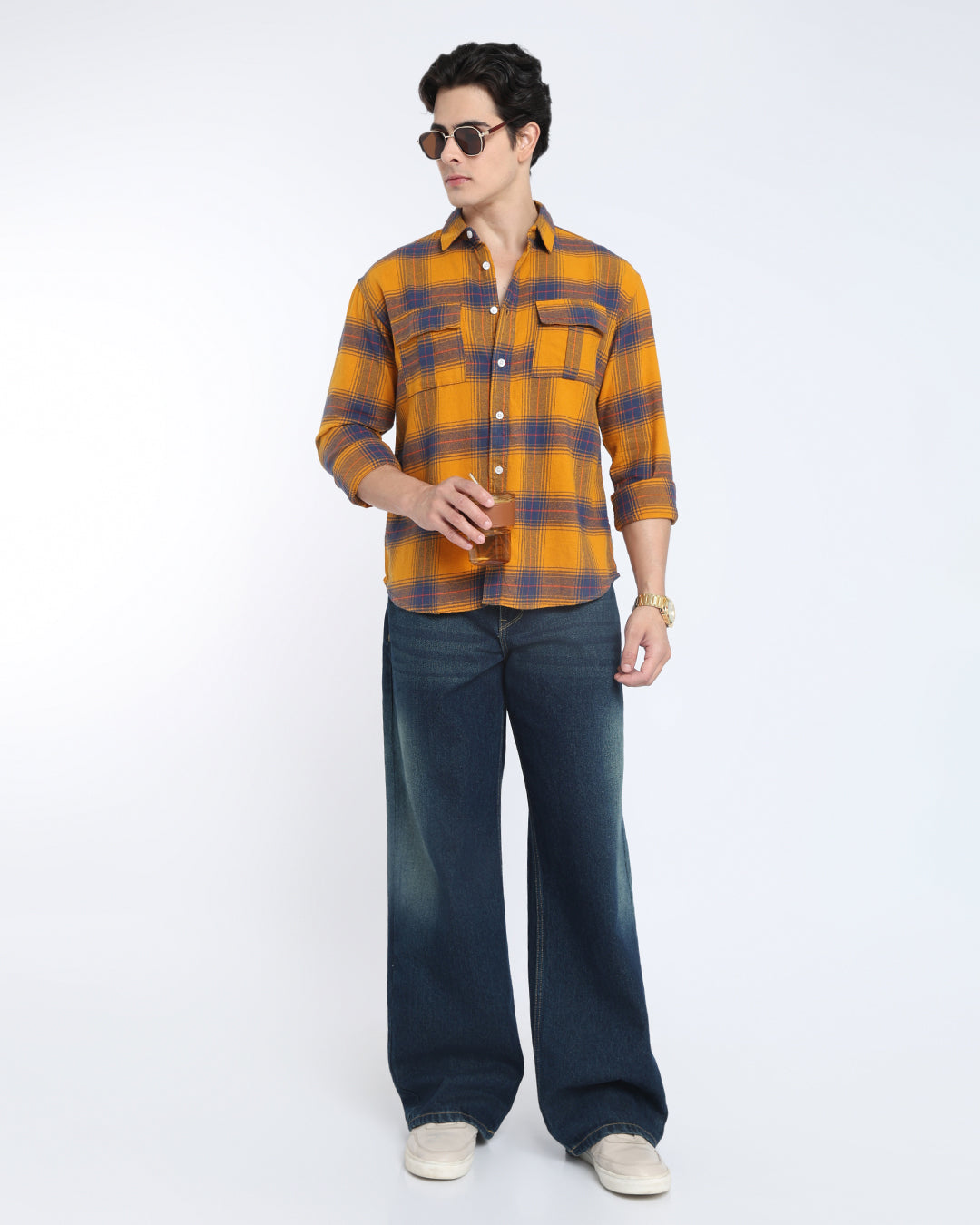 Mustard Yellow Plaid Shirt