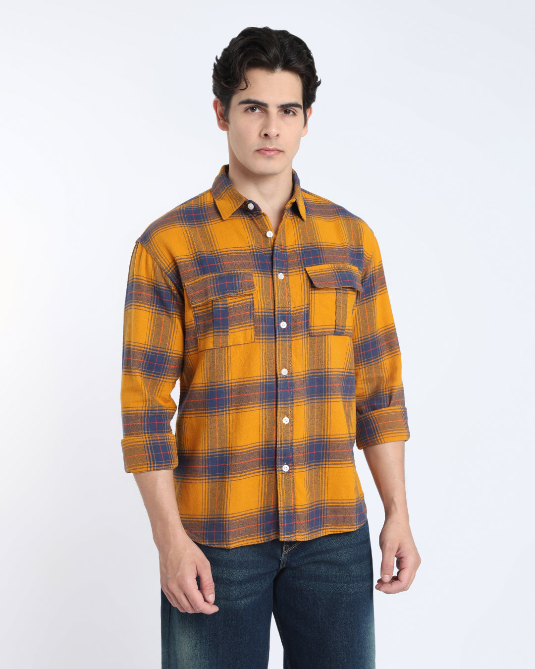 Mustard Yellow Plaid Shirt