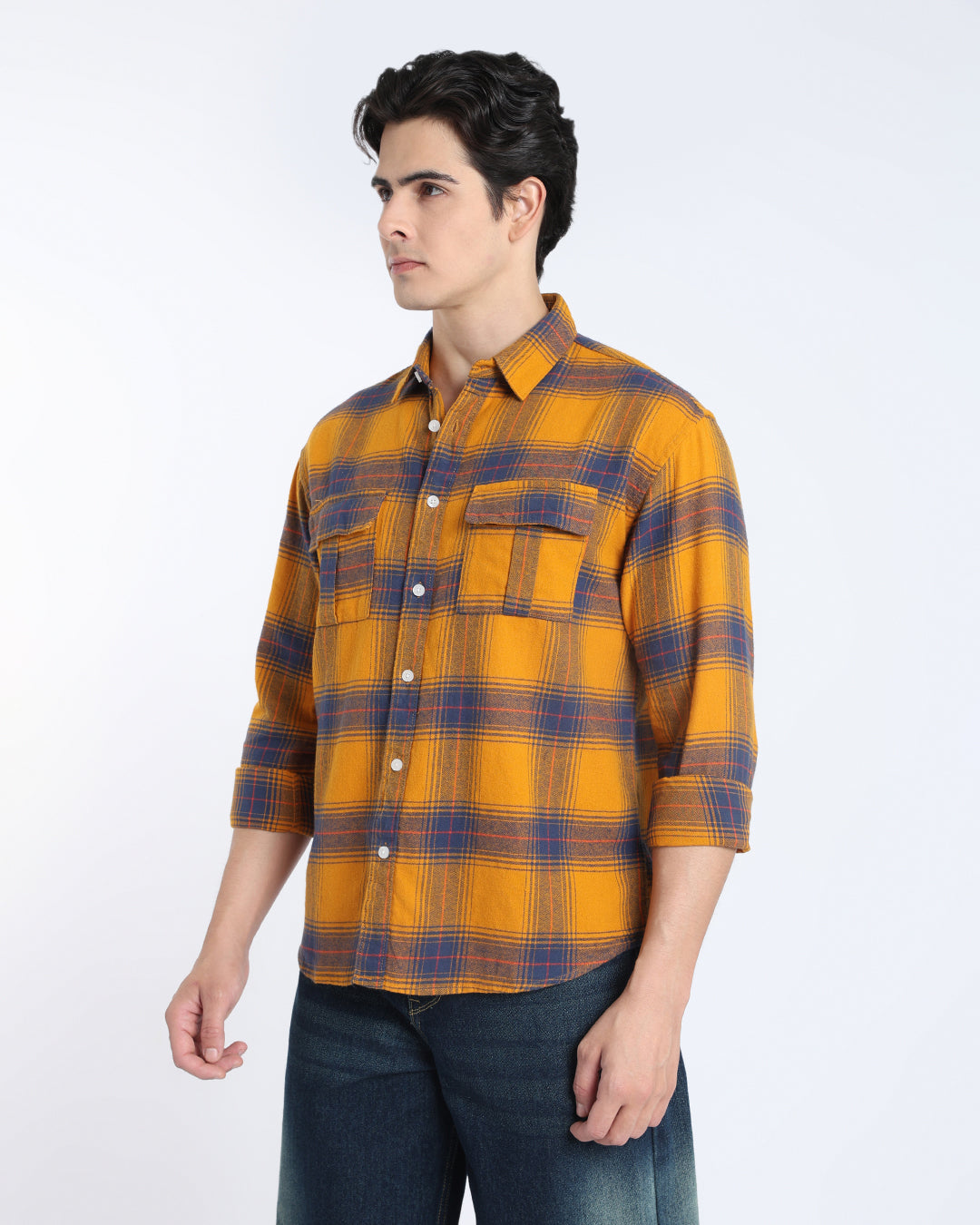 Mustard Yellow Plaid Shirt
