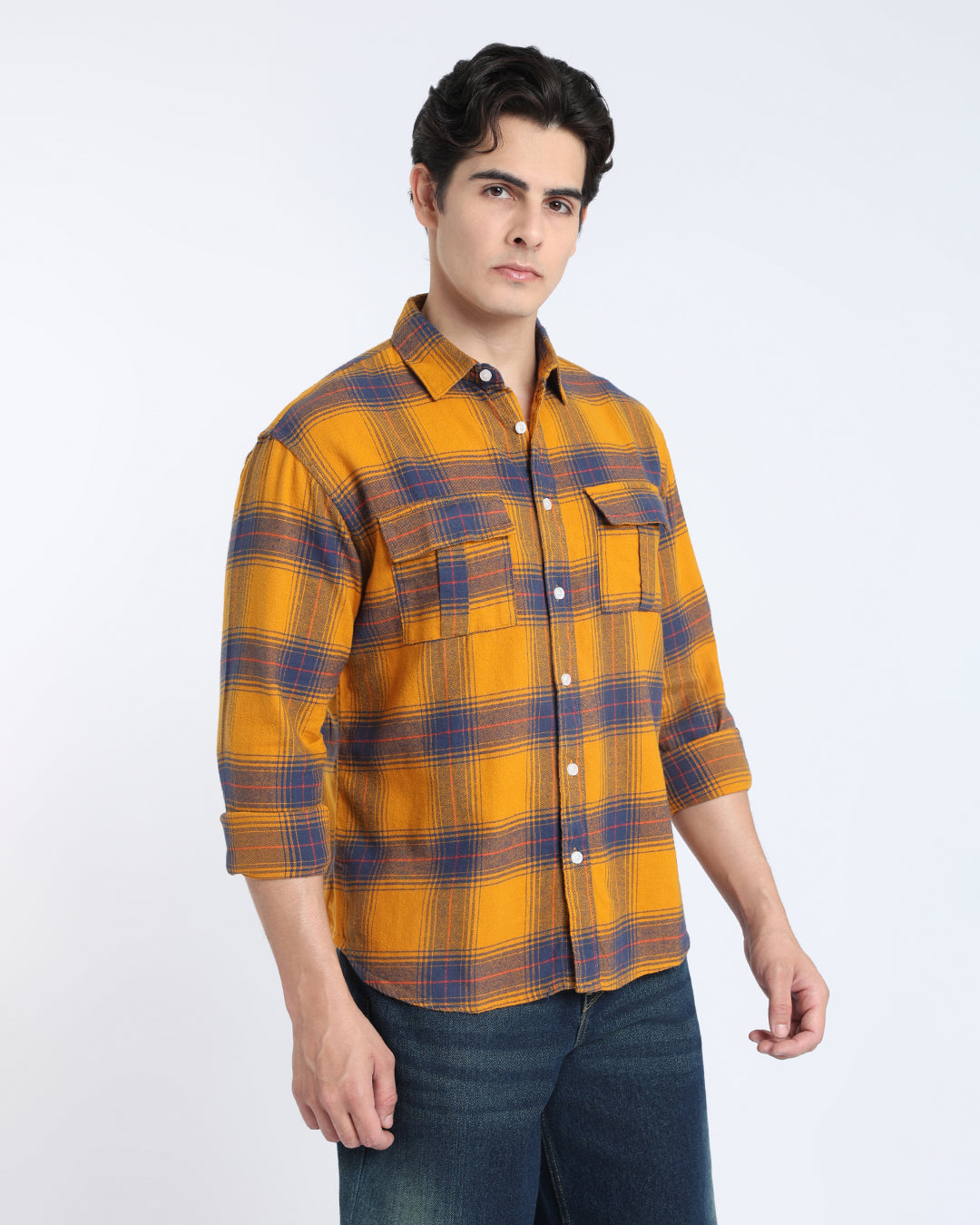 Mustard Yellow Plaid Shirt