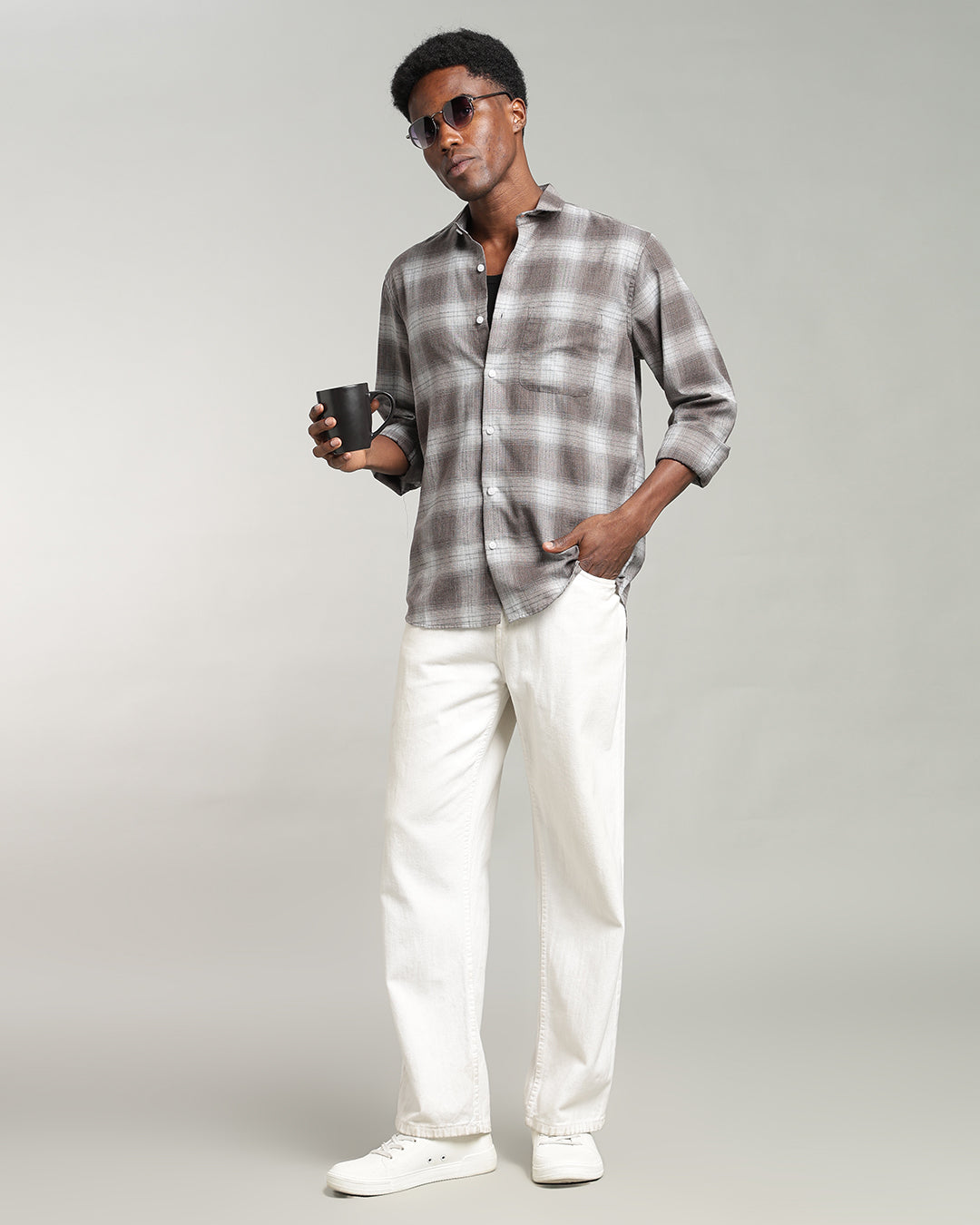 CLASSIC BROWN PLAID SHIRT