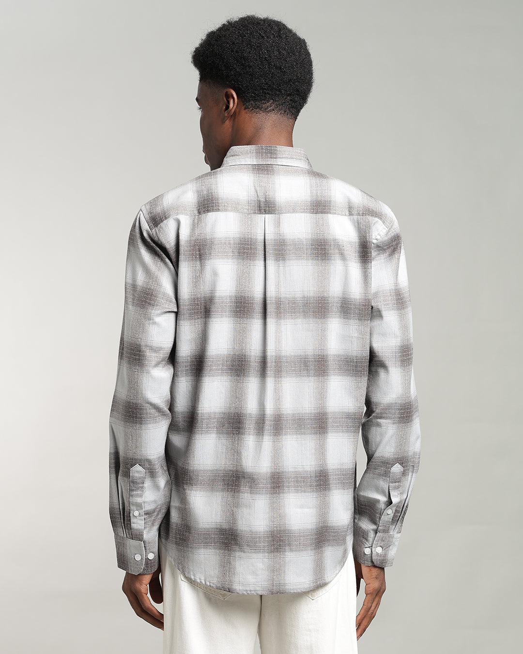 GREY OMBRE PLAID SHIRT